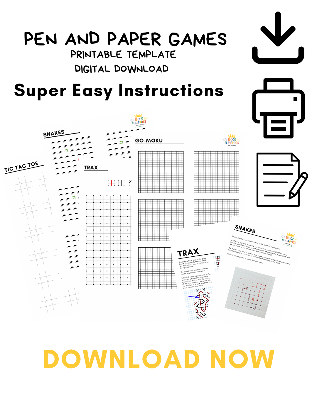 Pen and Paper Printable Games | Travel Games
