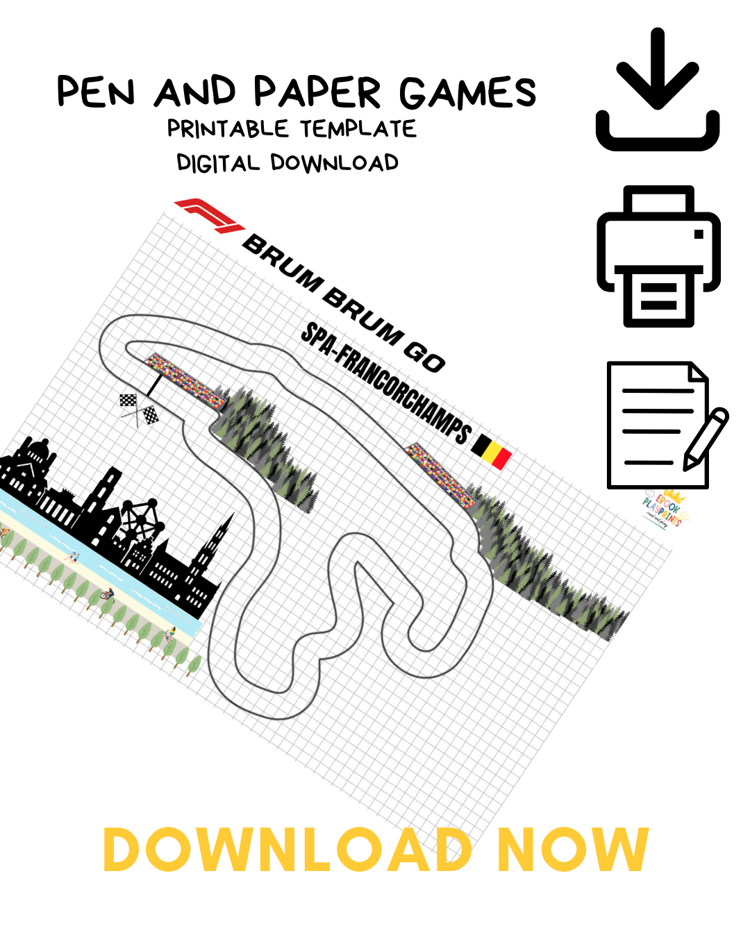 BRUM BRUM GO - Bundle 13 printable F1 tracks – Formula 1 Edition + RULES