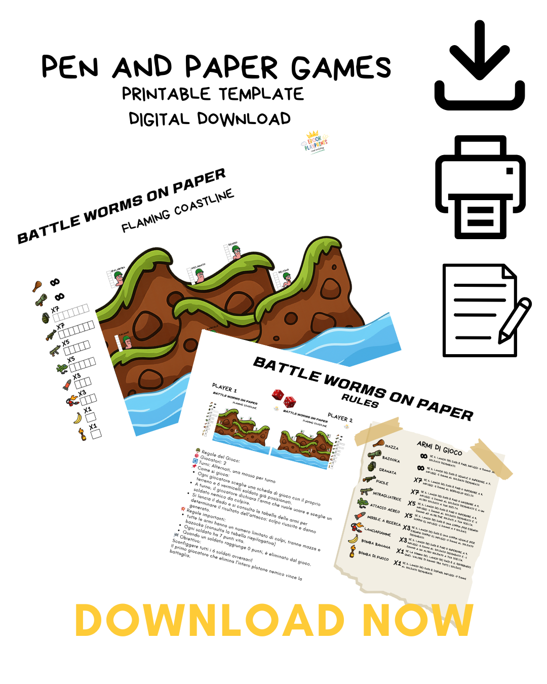 BATTLE WORMS ON PAPER