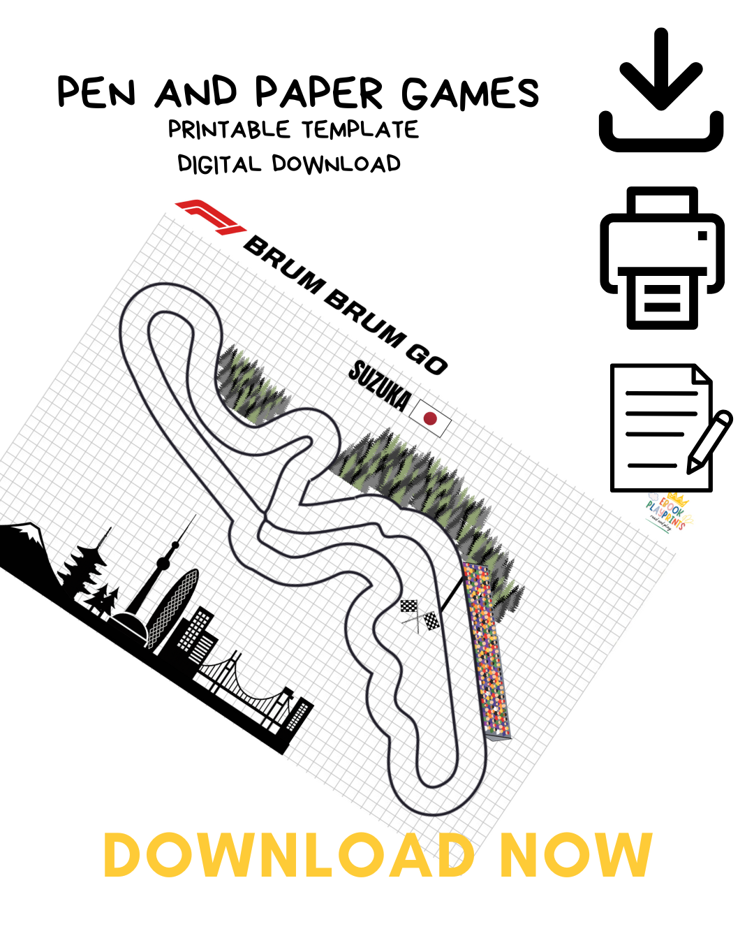 BRUM BRUM GO - Bundle 13 printable F1 tracks – Formula 1 Edition + RULES
