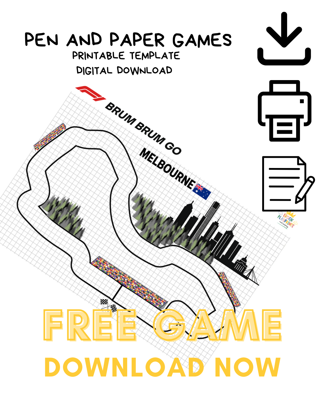 BRUM BRUM GO - Bundle 13 printable F1 tracks – Formula 1 Edition + RULES