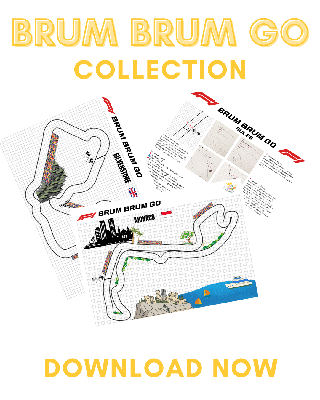 BRUM BRUM GO - Bundle 13 printable F1 tracks – Formula 1 Edition + RULES