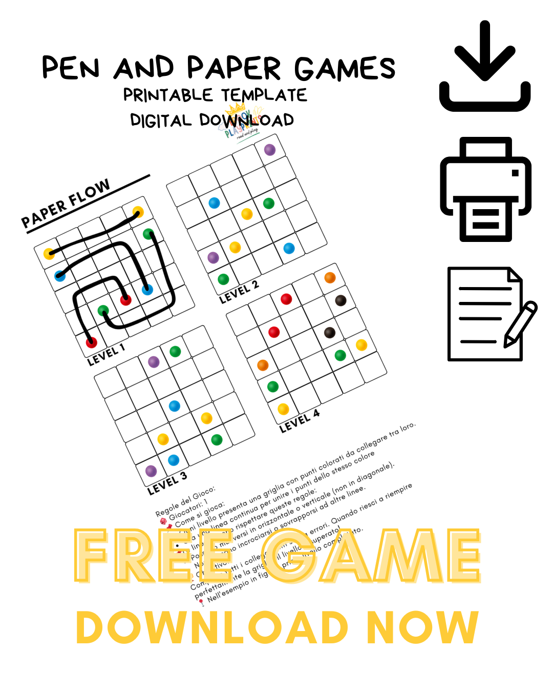 PAPER FLOW – FREE DOWNLOAD – PlayPrintsGame