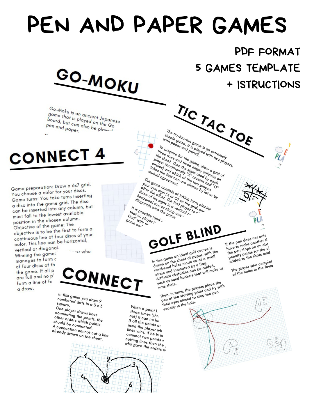 Pen and paper games printable - COLLECTION 2