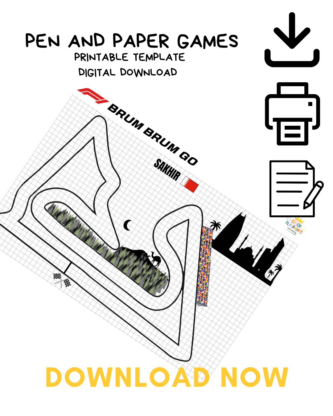 BRUM BRUM GO - Bundle 13 printable F1 tracks – Formula 1 Edition + RULES