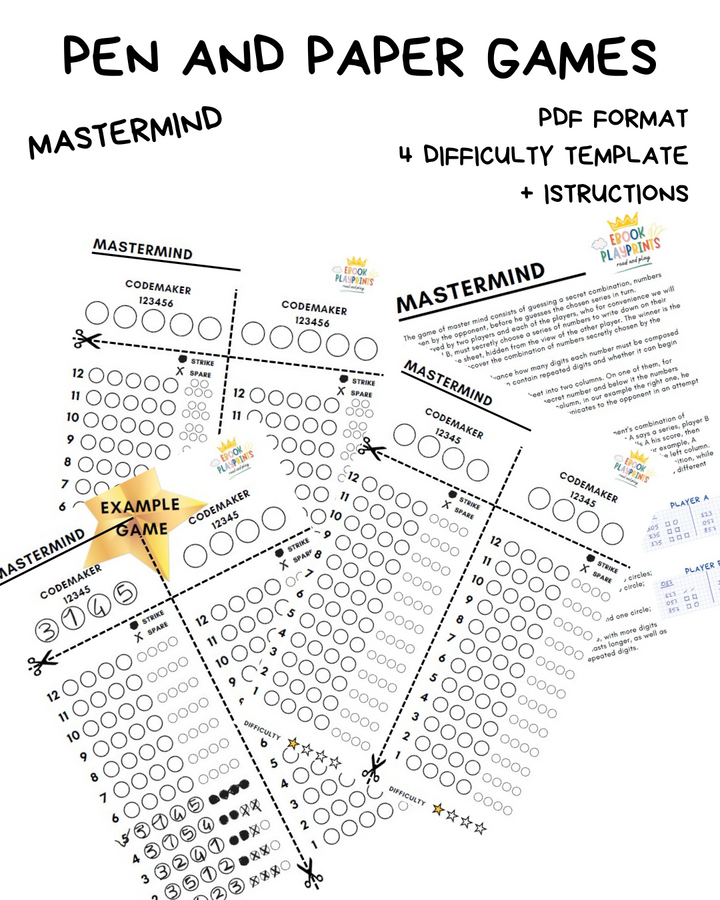 Paper Mini Games PEN & PAPER CLASSIC – PlayPrintsGame