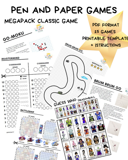 Pen and paper games printable - MEGAPACK COLLECTION 15 GAMES